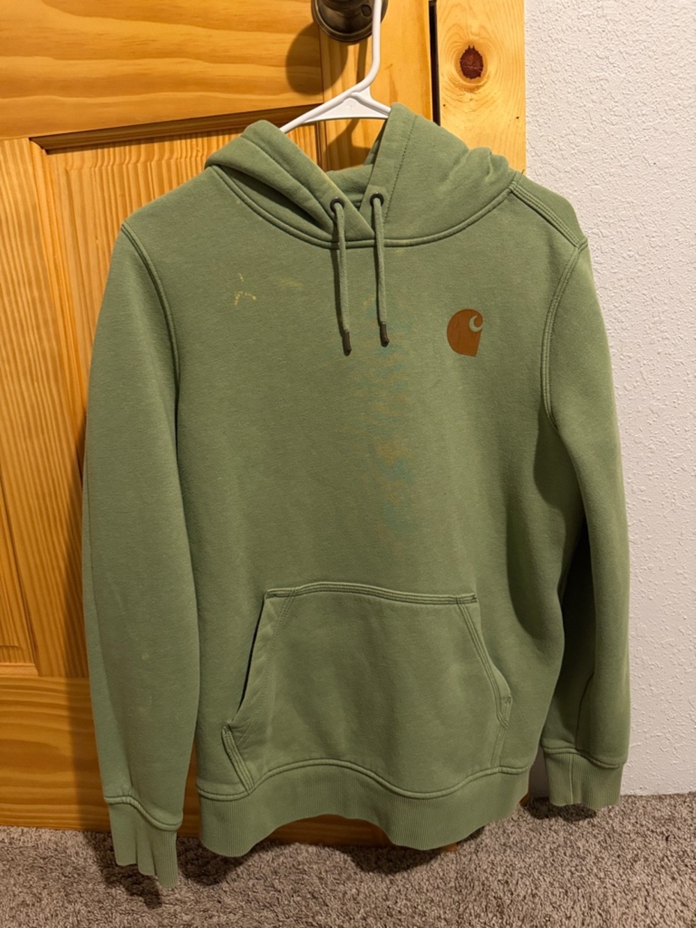 Carhartt Sage Green Pullover Hoodie with Chest Logo